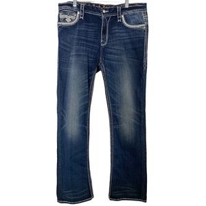 Rock Revival Easy Boot Gysii Size 33 Embellished Jeans